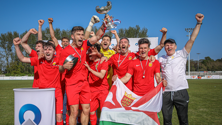 Jersey celebrate winning the Muratti Vase