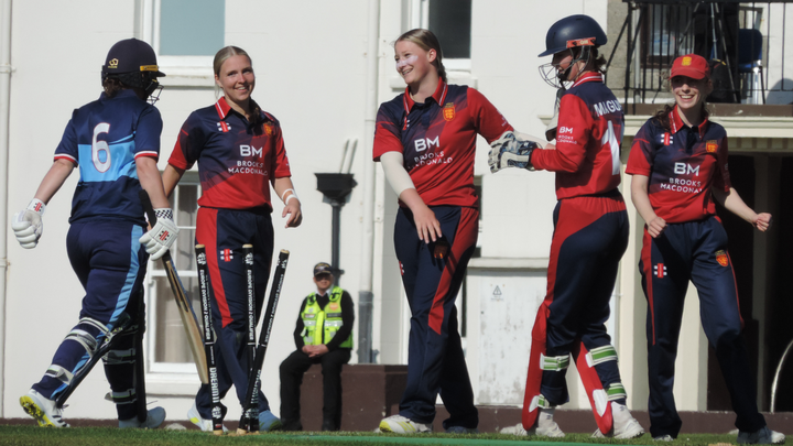 Jersey celebrate a wicket against France