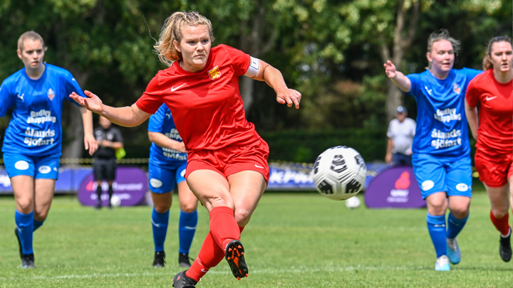 Jersey captain Libby Barnett netted a late penalty - photo credit Scott Fusellier