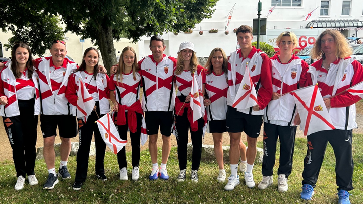 Jersey tennis squad at 2023 Island Games opening ceremony